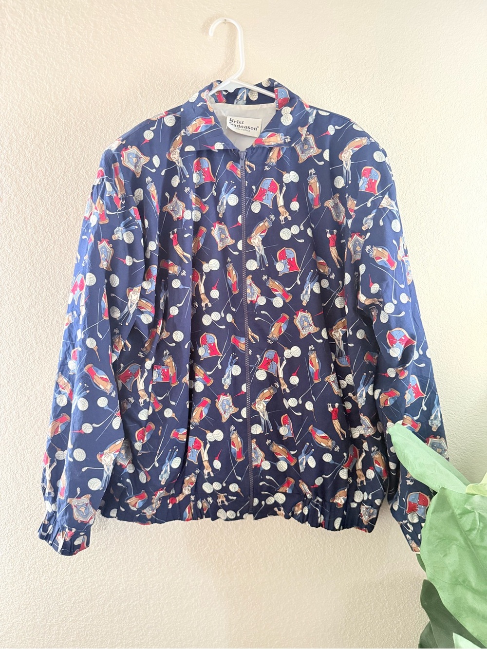 Krist Rudnason Navy Golf Print Jacket